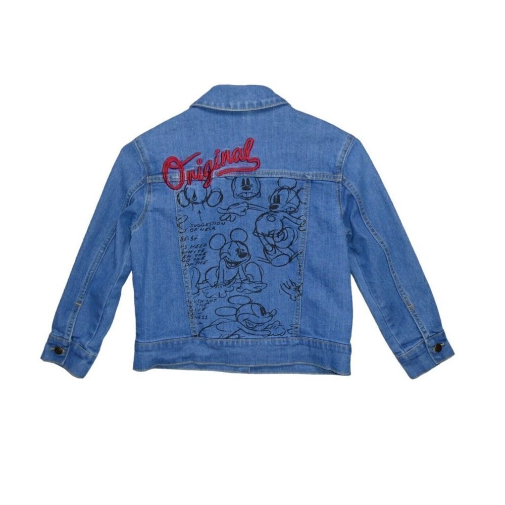 Disney Brand Original Mickey Mouse Denim Jacket Embroidered Size 5/6 Unisex